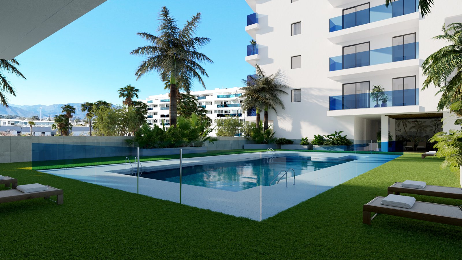 Outdoor pool and communal areas at Laguna One Mijas