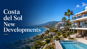 Costa del Sol new developments with modern apartments, sea views, palm trees and luxury pool areas