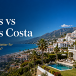 Mijas vs Mijas Costa property comparison with hillside village homes, coastal views and Mediterranean properties