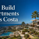 New build apartments in Mijas Costa with modern architecture, pool, gardens and sea views
